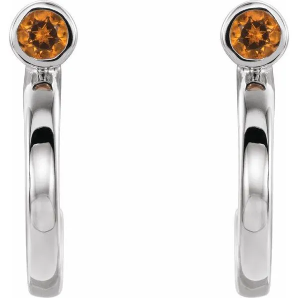 Bezel-Set Hoop Earrings Image 2 Woelk's House of Diamonds Russell, KS