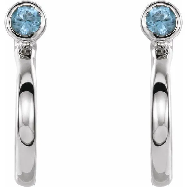 Bezel-Set Hoop Earrings Image 2 Woelk's House of Diamonds Russell, KS