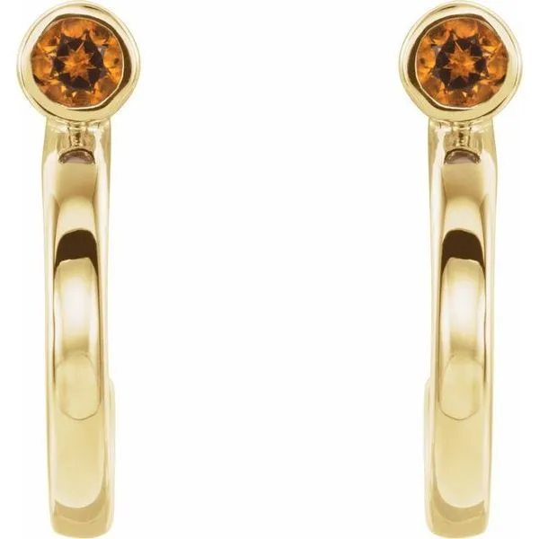 Bezel-Set Hoop Earrings Image 2 Woelk's House of Diamonds Russell, KS