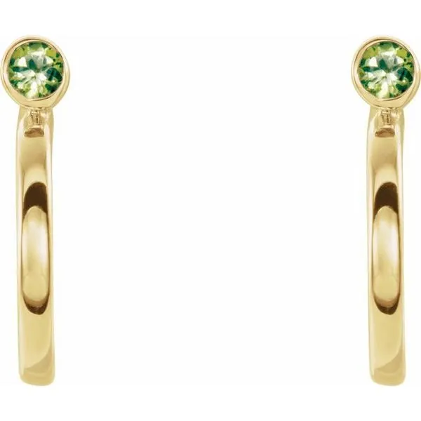 Bezel-Set Hoop Earrings Image 2 Rick's Jewelers California, MD