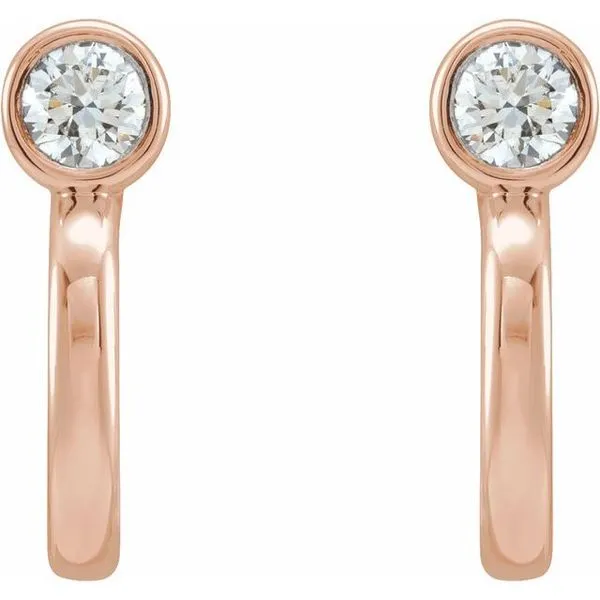 Bezel-Set Hoop Earrings Image 2 Woelk's House of Diamonds Russell, KS