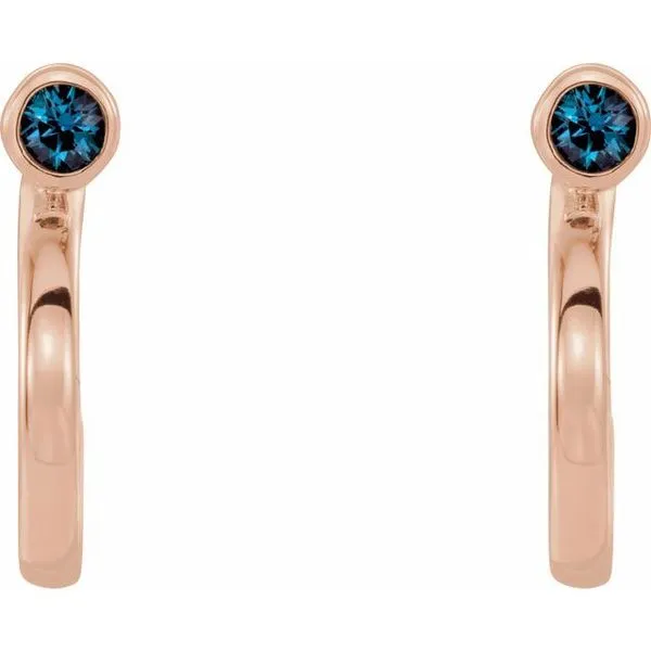 Bezel-Set Hoop Earrings Image 2 Woelk's House of Diamonds Russell, KS