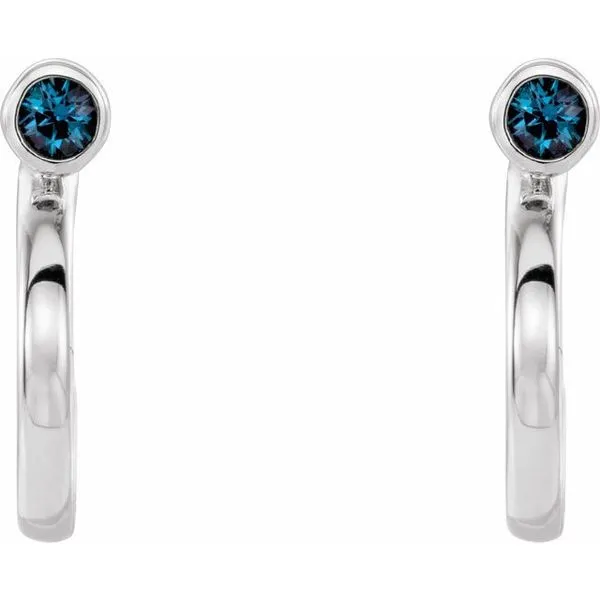 Bezel-Set Hoop Earrings Image 2 Long Jewelers Chesapeake, VA