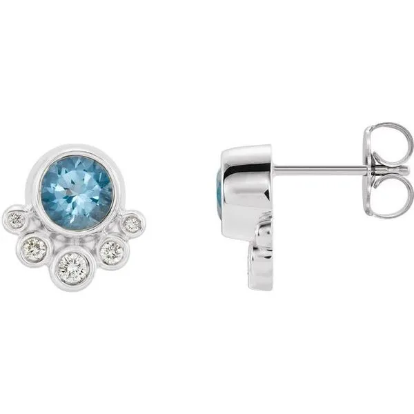 Accented Bezel-Set Earrings Long Jewelers Chesapeake, VA