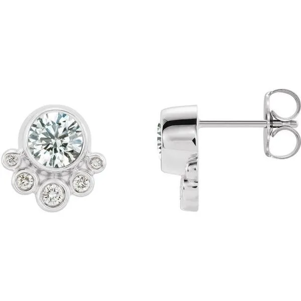 Accented Bezel-Set Earrings Long Jewelers Chesapeake, VA