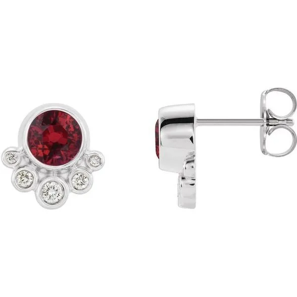 Accented Bezel-Set Earrings Long Jewelers Chesapeake, VA