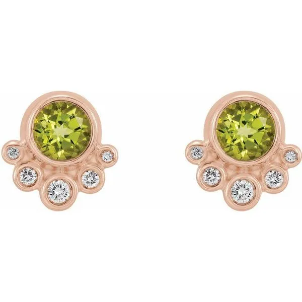 Accented Bezel-Set Earrings Image 3 Long Jewelers Chesapeake, VA