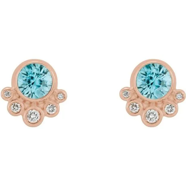 Accented Bezel-Set Earrings Image 2 Long Jewelers Chesapeake, VA