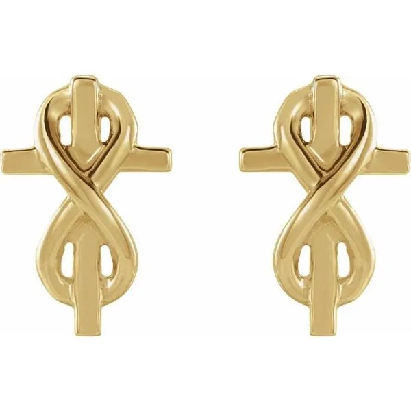 Infinity-Inspired Cross Earrings Image 2 M. J. Thomas Jewelers, Ltd. Stratford, CT