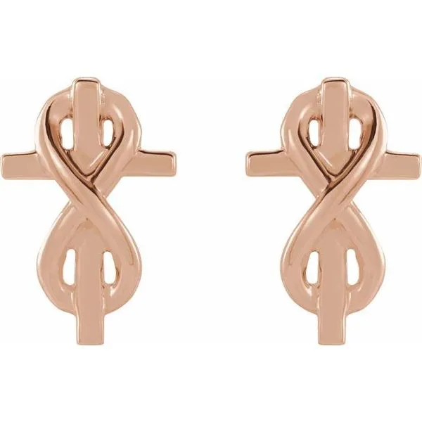 Infinity-Inspired Cross Earrings Image 2 Rick's Jewelers California, MD
