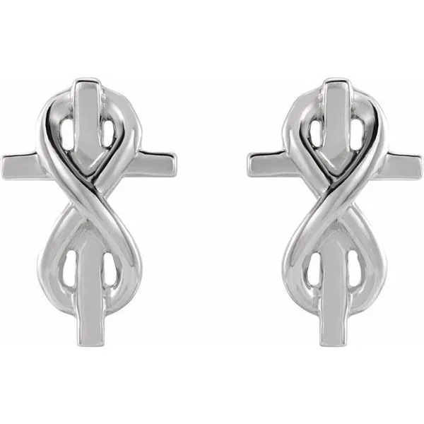 Infinity-Inspired Cross Earrings Image 2 Long Jewelers Chesapeake, VA