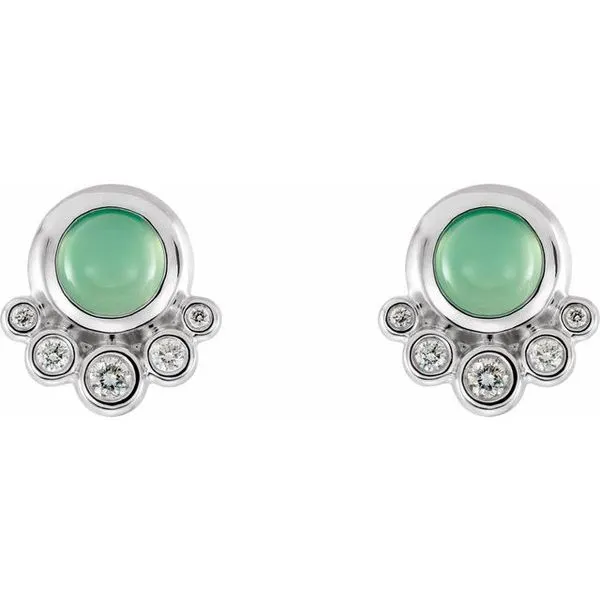 Accented Cabochon Earrings Image 2 Milan's Jewelry Inc Sarasota, FL