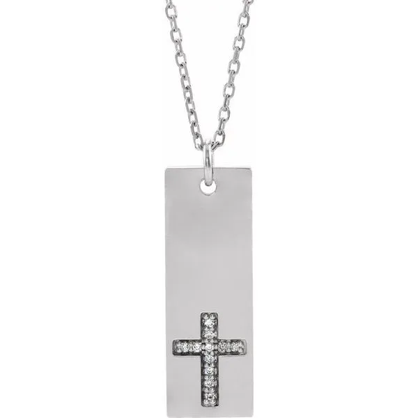 Accented Bar Cross Necklace James & Williams Jewelers Berwyn, IL