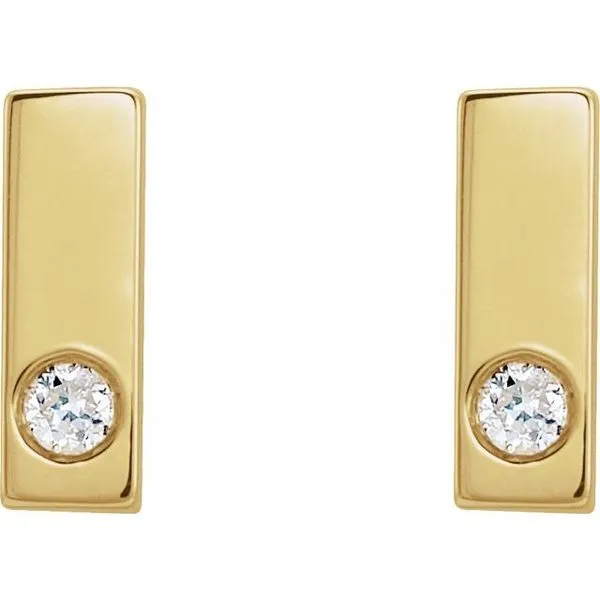 Accented Bar Earrings Image 2 M. J. Thomas Jewelers, Ltd. Stratford, CT
