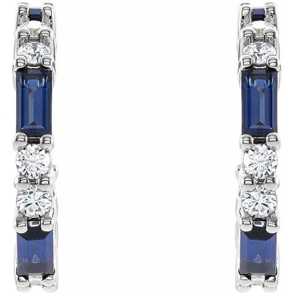 Accented Hoop Earrings Image 2 Boyd Jewelers Wesley Chapel, FL