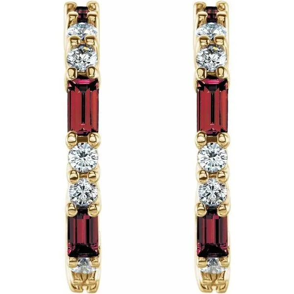 Accented Hoop Earrings Image 2 Leslie E. Sandler Fine Jewelry and Gemstones rockville , MD