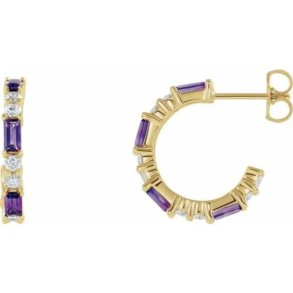 Accented Hoop Earrings Long Jewelers Chesapeake, VA