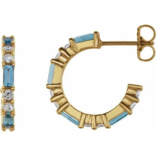 Accented Hoop Earrings Long Jewelers Chesapeake, VA