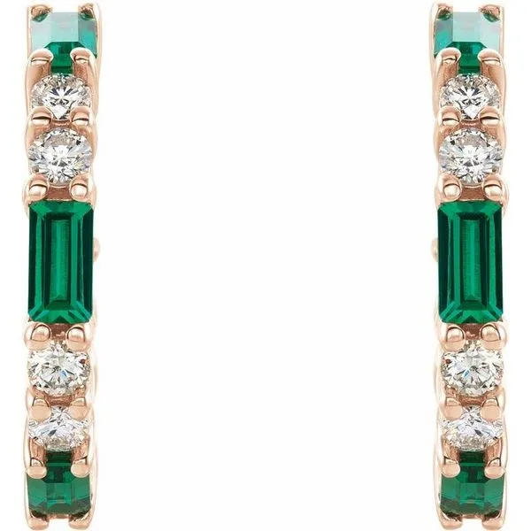 Accented Hoop Earrings Image 2 Long Jewelers Chesapeake, VA