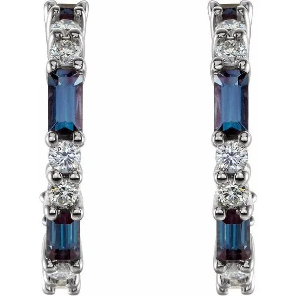 Accented Hoop Earrings Image 2 Long Jewelers Chesapeake, VA