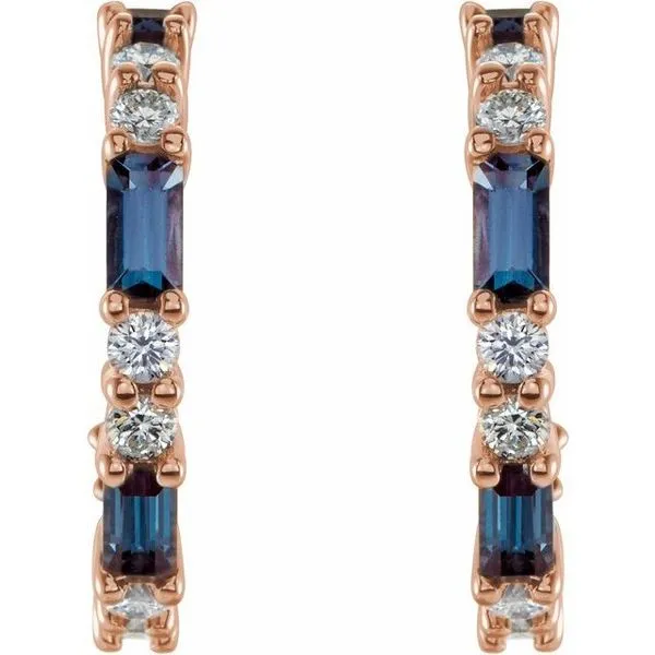 Accented Hoop Earrings Image 2 Diny's Jewelers Middleton, WI