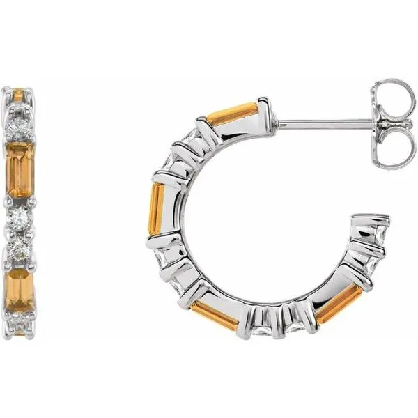 Accented Hoop Earrings Long Jewelers Chesapeake, VA