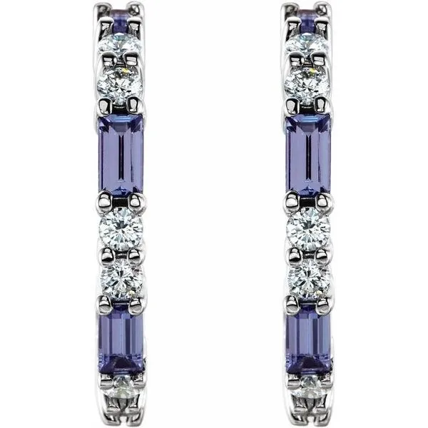 Accented Hoop Earrings Image 2 Diny's Jewelers Middleton, WI