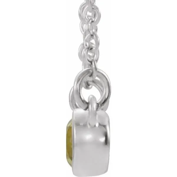 Accented Bezel-Set Necklace Image 2 M. J. Thomas Jewelers, Ltd. Stratford, CT