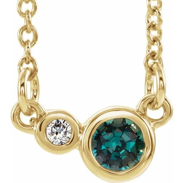 Accented Bezel-Set Necklace Linwood Custom Jewelers Linwood, NJ
