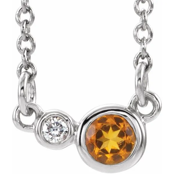 Accented Bezel-Set Necklace Diny's Jewelers Middleton, WI