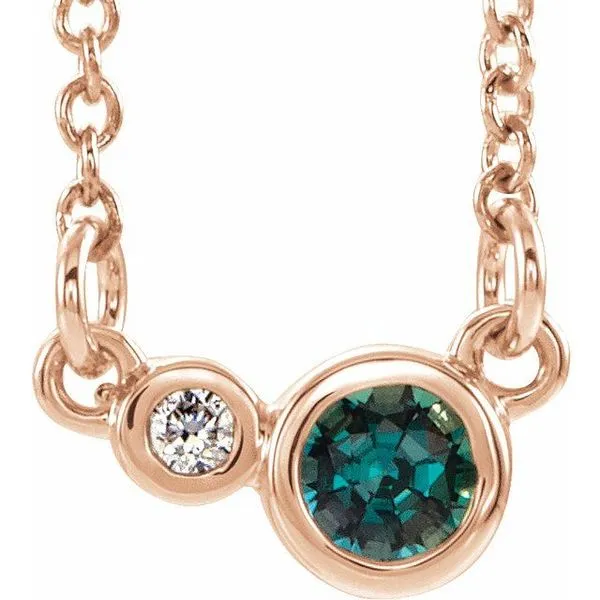 Accented Bezel-Set Necklace Long Jewelers Chesapeake, VA
