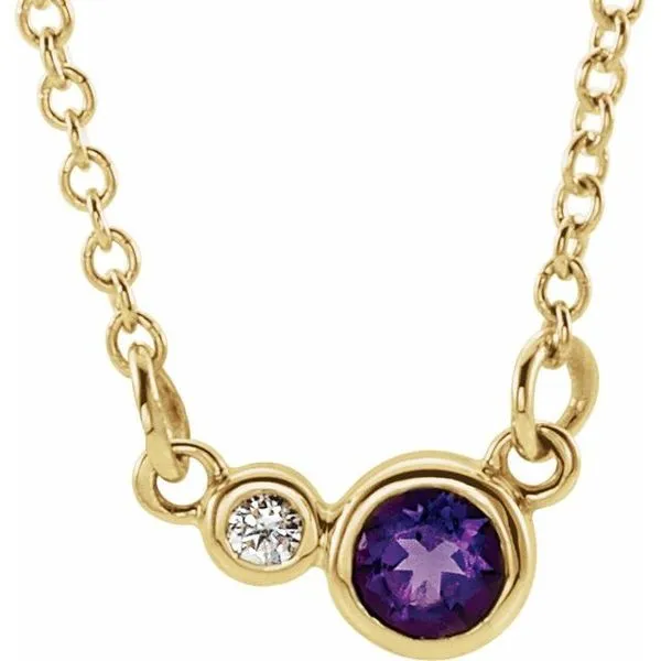 Accented Bezel-Set Necklace Linwood Custom Jewelers Linwood, NJ