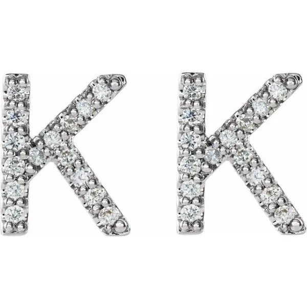 Accented Initial Stud Earrings Image 2 Gysbers Jewelry Waupun, WI