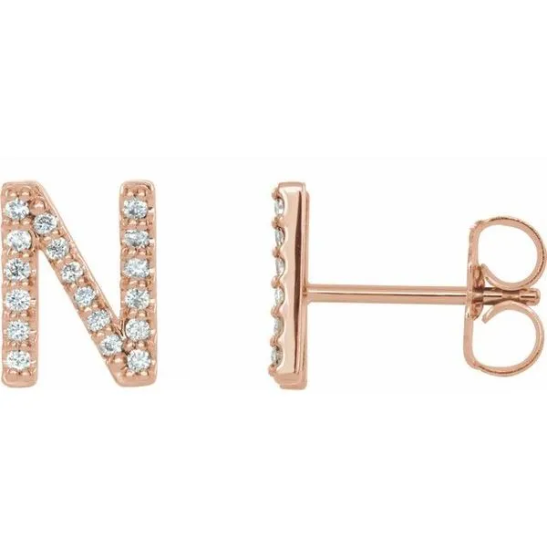 Accented Initial Stud Earrings Ellsworth Jewelers Ellsworth, ME