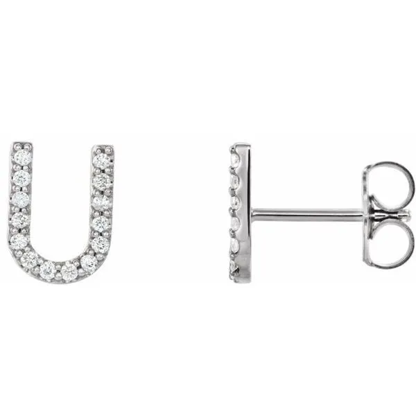Accented Initial Stud Earrings Gysbers Jewelry Waupun, WI