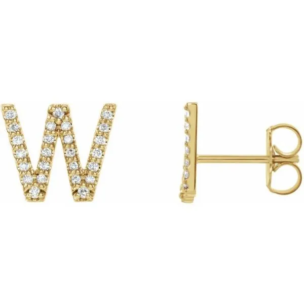 Accented Initial Stud Earrings Gysbers Jewelry Waupun, WI