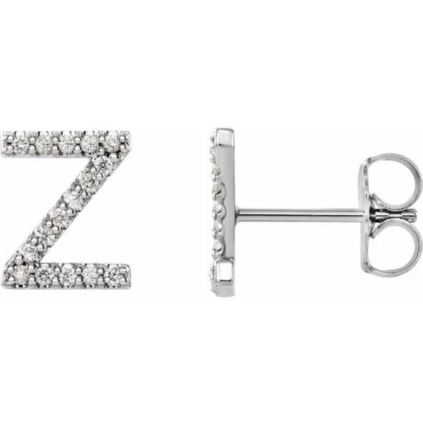 Accented Initial Stud Earrings Ellsworth Jewelers Ellsworth, ME