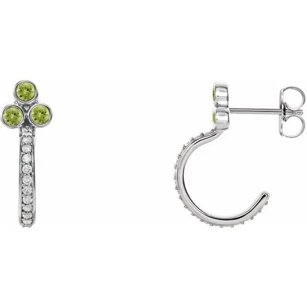 Accented Bezel-Set J-Hoop Earrings Rick's Jewelers California, MD
