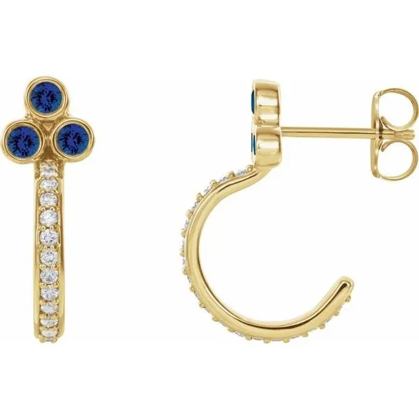 Accented Bezel-Set J-Hoop Earrings Long Jewelers Chesapeake, VA