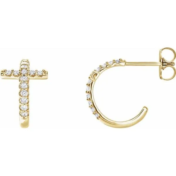 Accented Cross Hoop Earrings Hart's Jewelers Grants Pass, OR