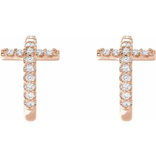 Accented Cross Hoop Earrings Image 2 Rasmussen Jewelers Spanish Fork, UT
