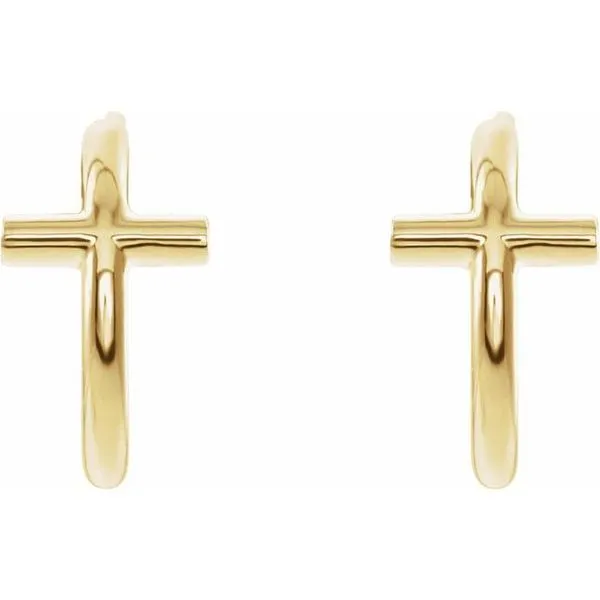 Cross Hoop Earrings Image 2 Becky Beck's Jewelry DeKalb, IL