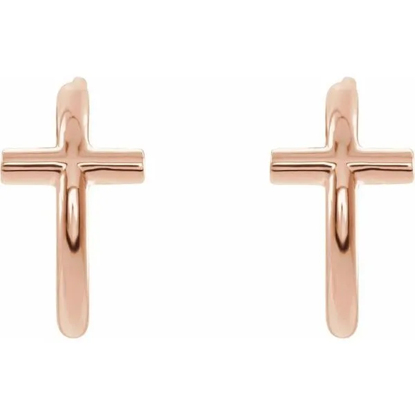Cross Hoop Earrings Image 2 Jerald Jewelers Latrobe, PA