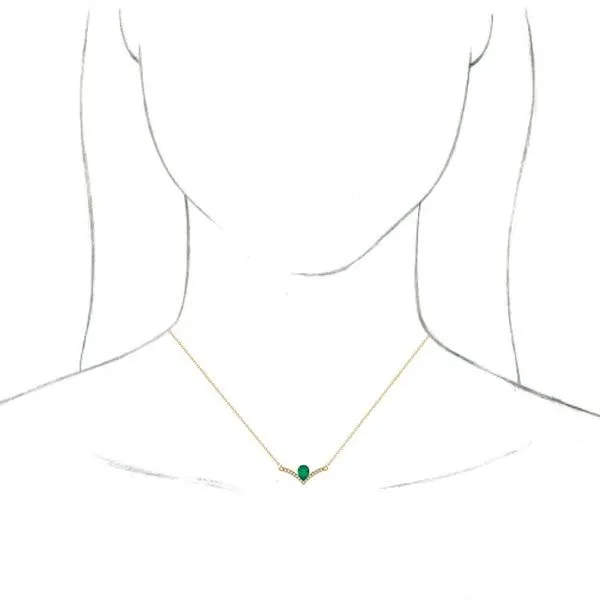 Accented V Necklace Image 4 Hopman Jewelers Elkhart, IN