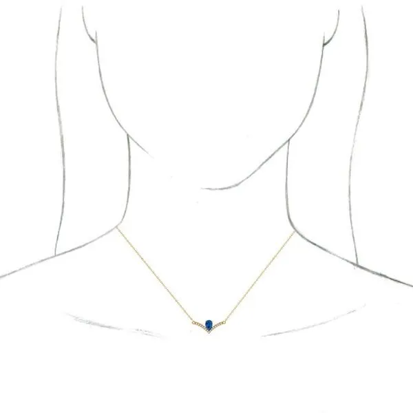 Accented V Necklace Image 3 Rasmussen Jewelers Spanish Fork, UT