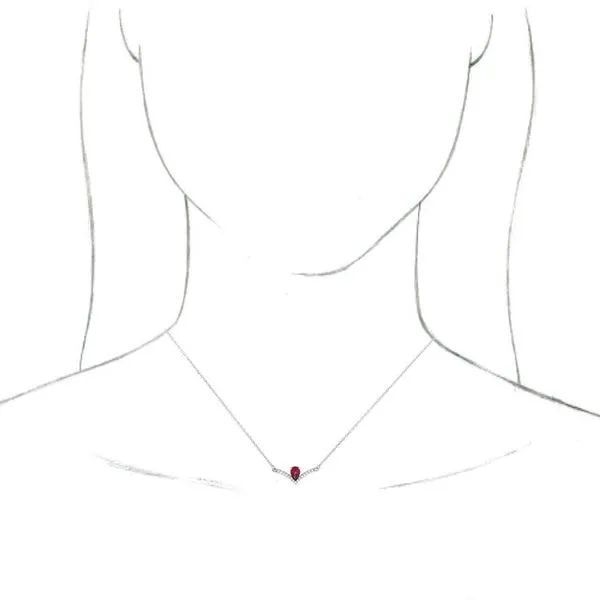 Accented V Necklace Image 3 Rick's Jewelers California, MD