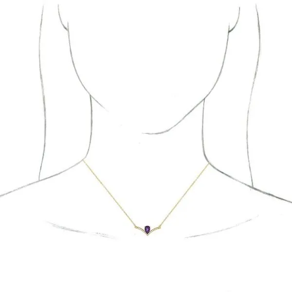 Accented V Necklace Image 3 Rasmussen Jewelers Spanish Fork, UT