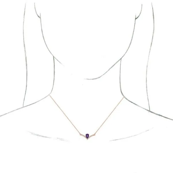 Accented V Necklace Image 3 J. Meredith Jewelers Delafield, WI