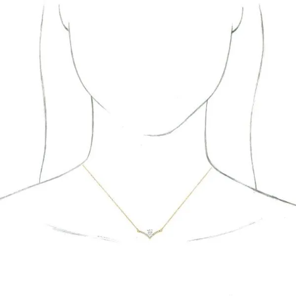 Accented V Necklace Image 3 Rasmussen Jewelers Spanish Fork, UT
