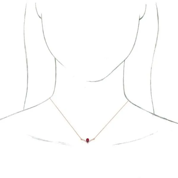 Accented V Necklace Image 3 Rick's Jewelers California, MD